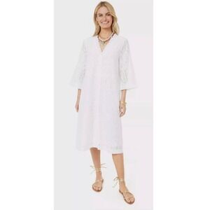 Tuckernuck Provincial Eyelet Cote D'Azur White Caftan Midi Dress
Coverup Size XS